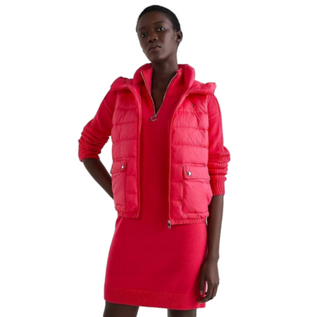 TOMMY HILFIGER BEZRĘKAWNIK DAMSKI Z KAPTUREM LW PADDED